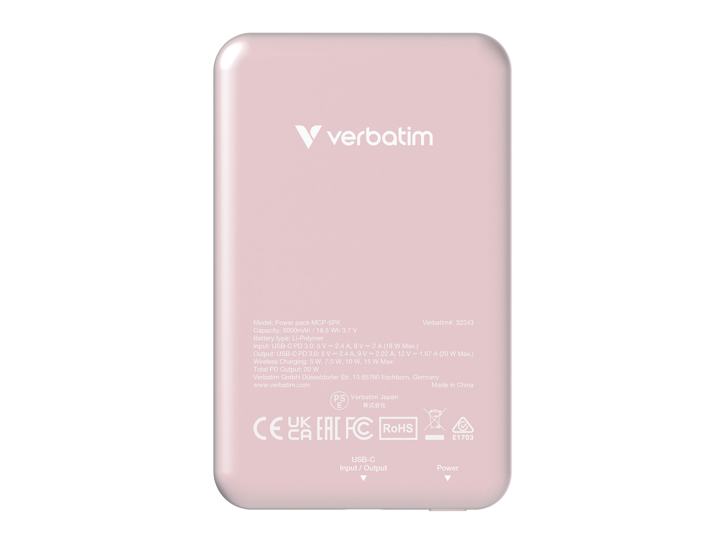 Verbatim Charge 'n' Go - Induktive Power Bank - Magnethalterung - Li-Pol - 5000 mAh - 20 Watt - 2.4 A, Ansicht 4