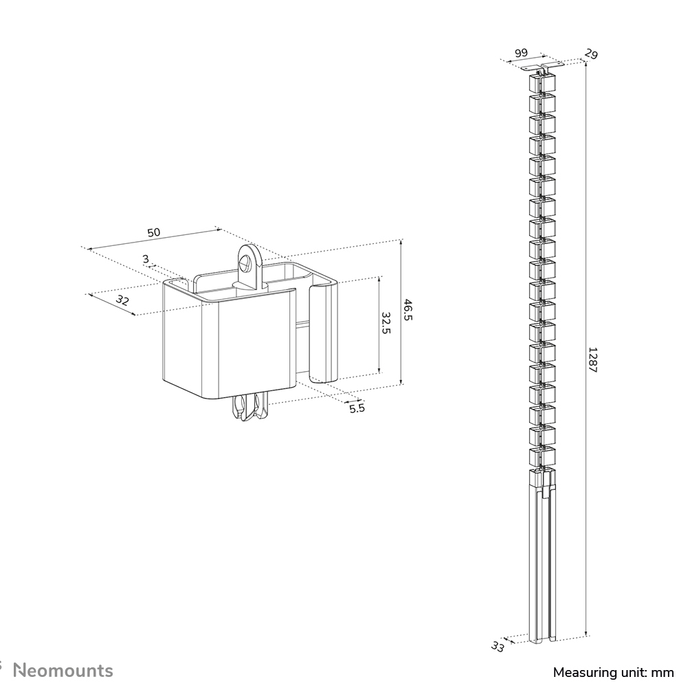 Neomounts Kabelschlauch - screw-mounted, universal, Ansicht 2