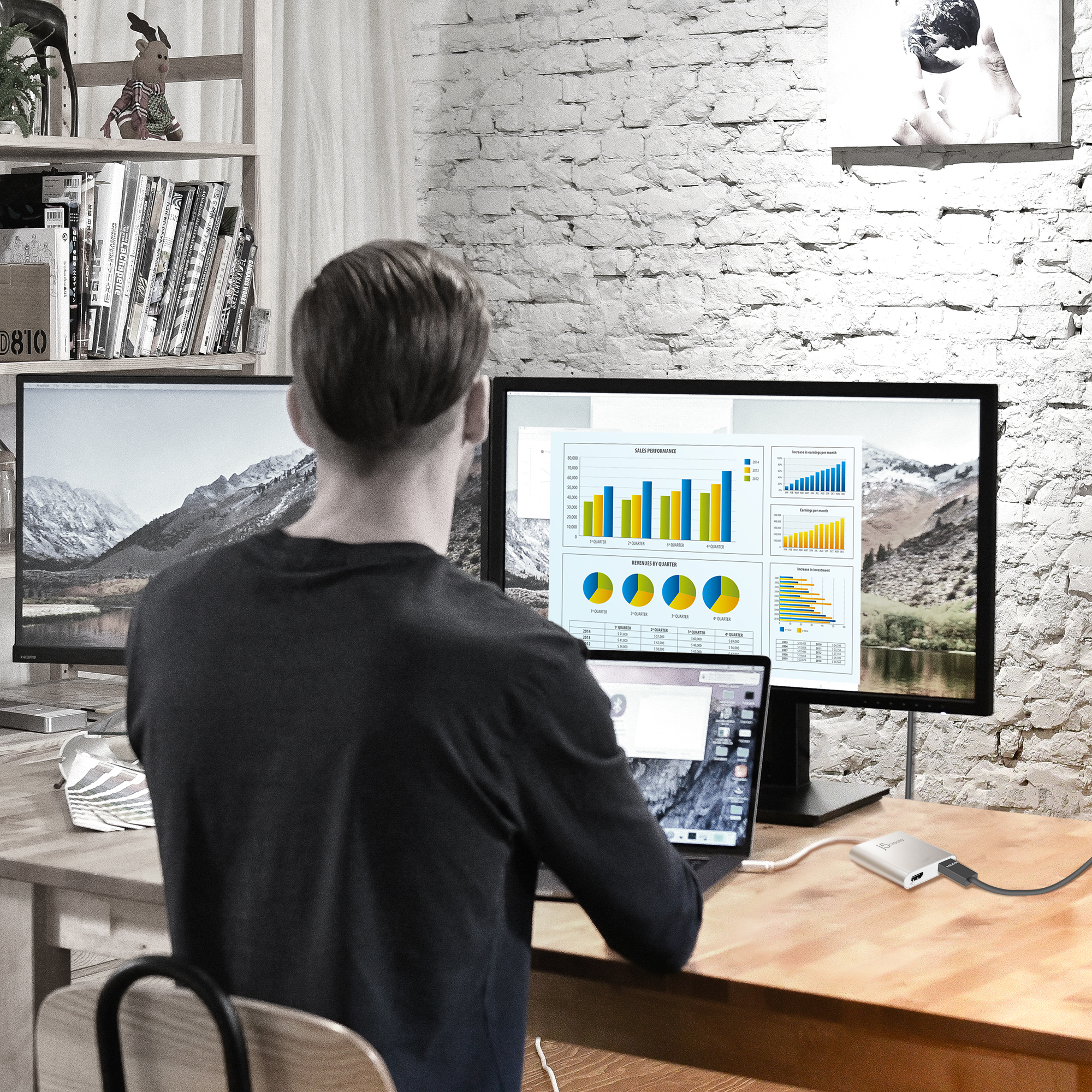 j5create JUA365 - Videoadapter - 24 pin USB-C männlich zu HDMI weiblich - 20 cm - Silber - unterstützt 4K 30 Hz, Ansicht 3