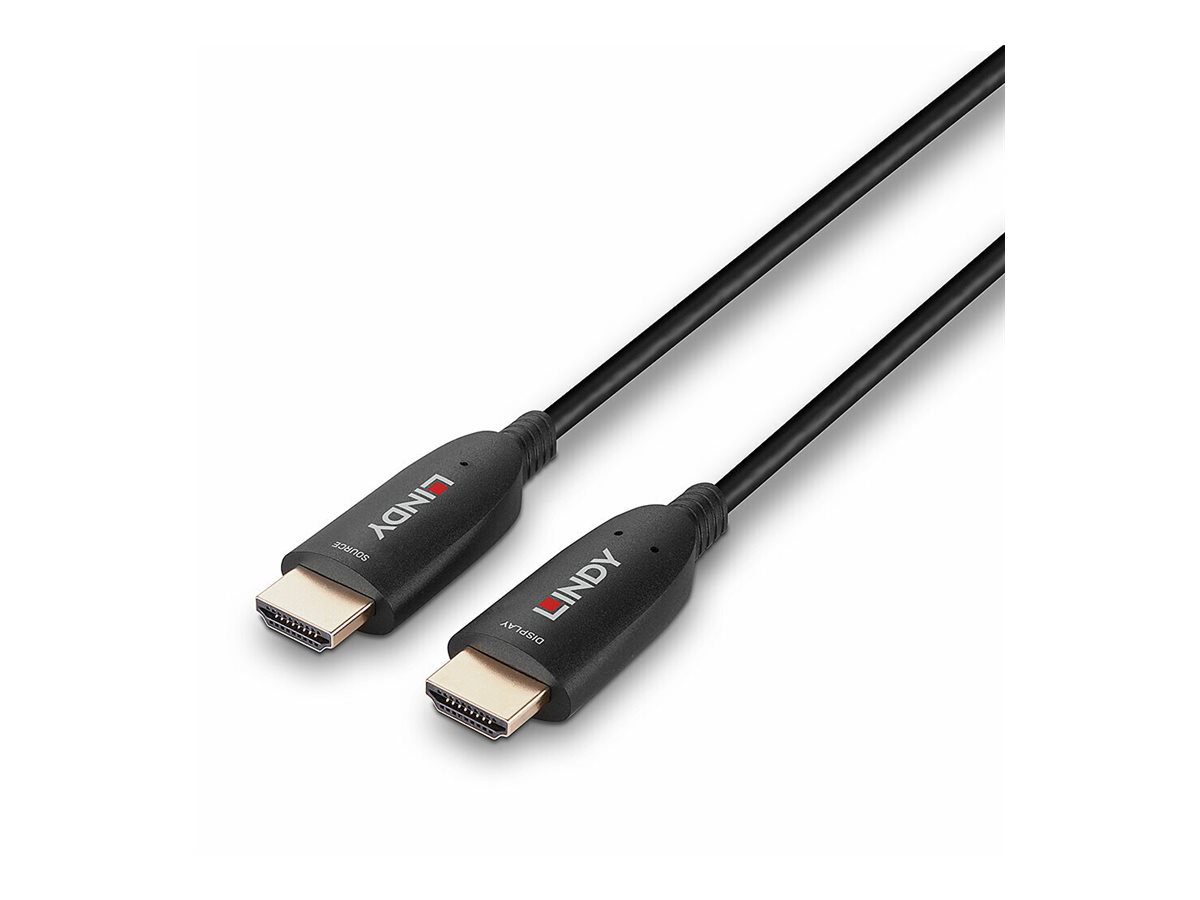 Lindy HDMI-Kabel - HDMI männlich zu HDMI männlich - 60 m - Hybrid KupferKohlefaser - Schwarz - unterstützt 8K 60 Hz (7680 x 4320)