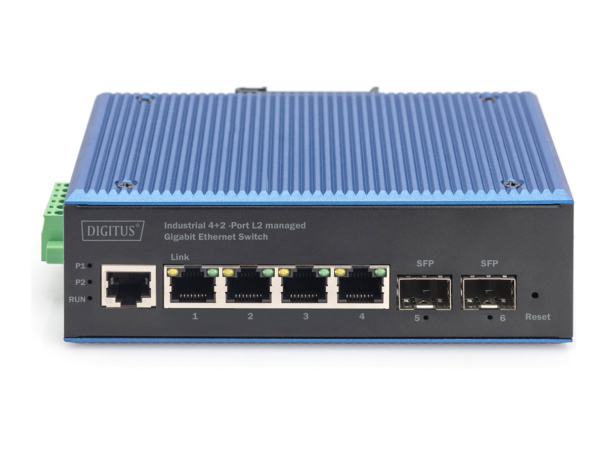DIGITUS Industrieller 4+2 -Port L2 managed Gigabit Ethernet Switch
