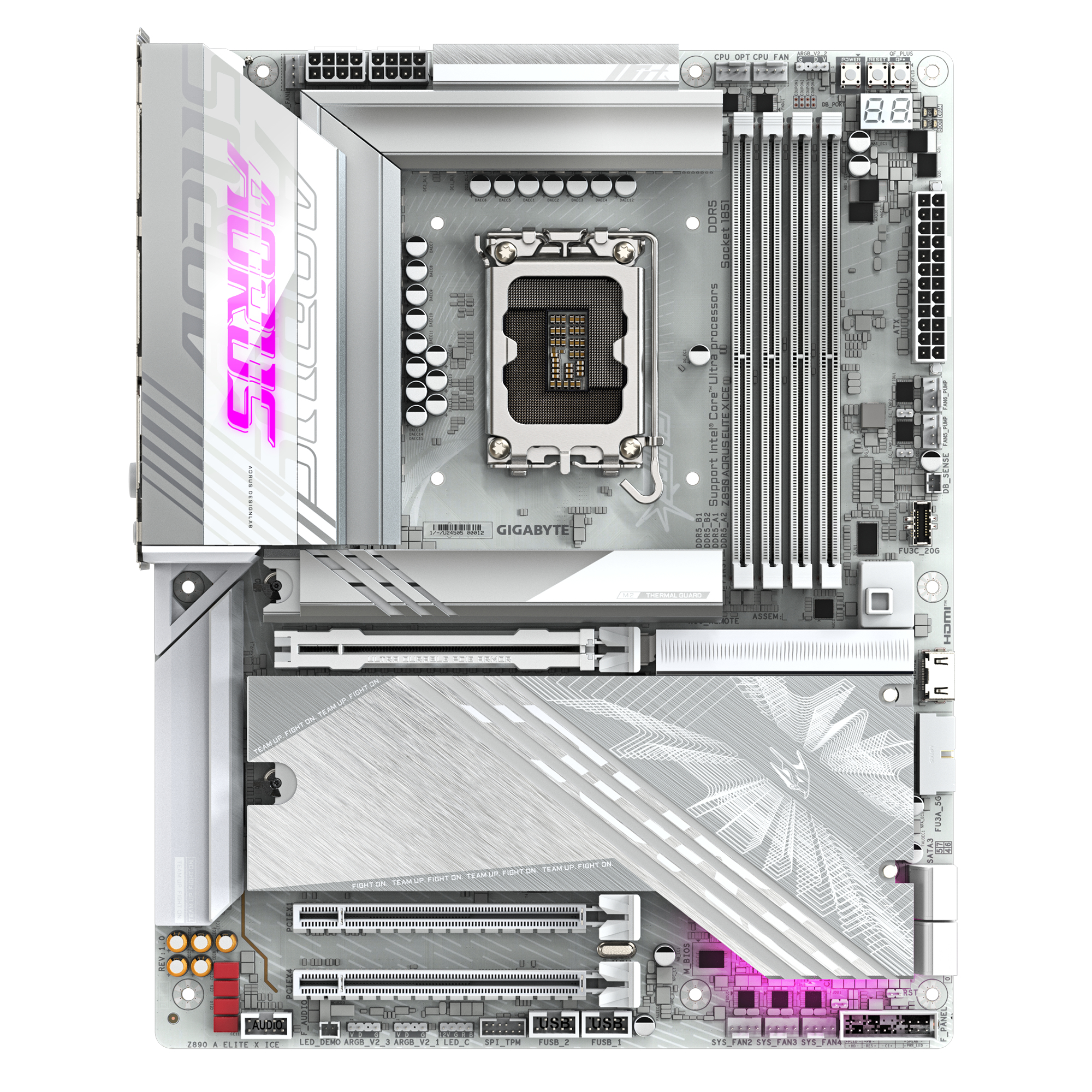 Gigabyte AORUS Z890 ELITE X ICE - Motherboard - ATX - LGA1851-Sockel - Z890 Chipsatz - USB4, USB-C 3.2 Gen 2x2, Ansicht 3