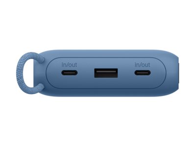 Belkin BoostCharge - Powerbank - mit Display - 20000 mAh - 20 Watt - PD - 3 Ausgabeanschlussstellen (2 x USB-C, USB) - Blau, Ansicht 2