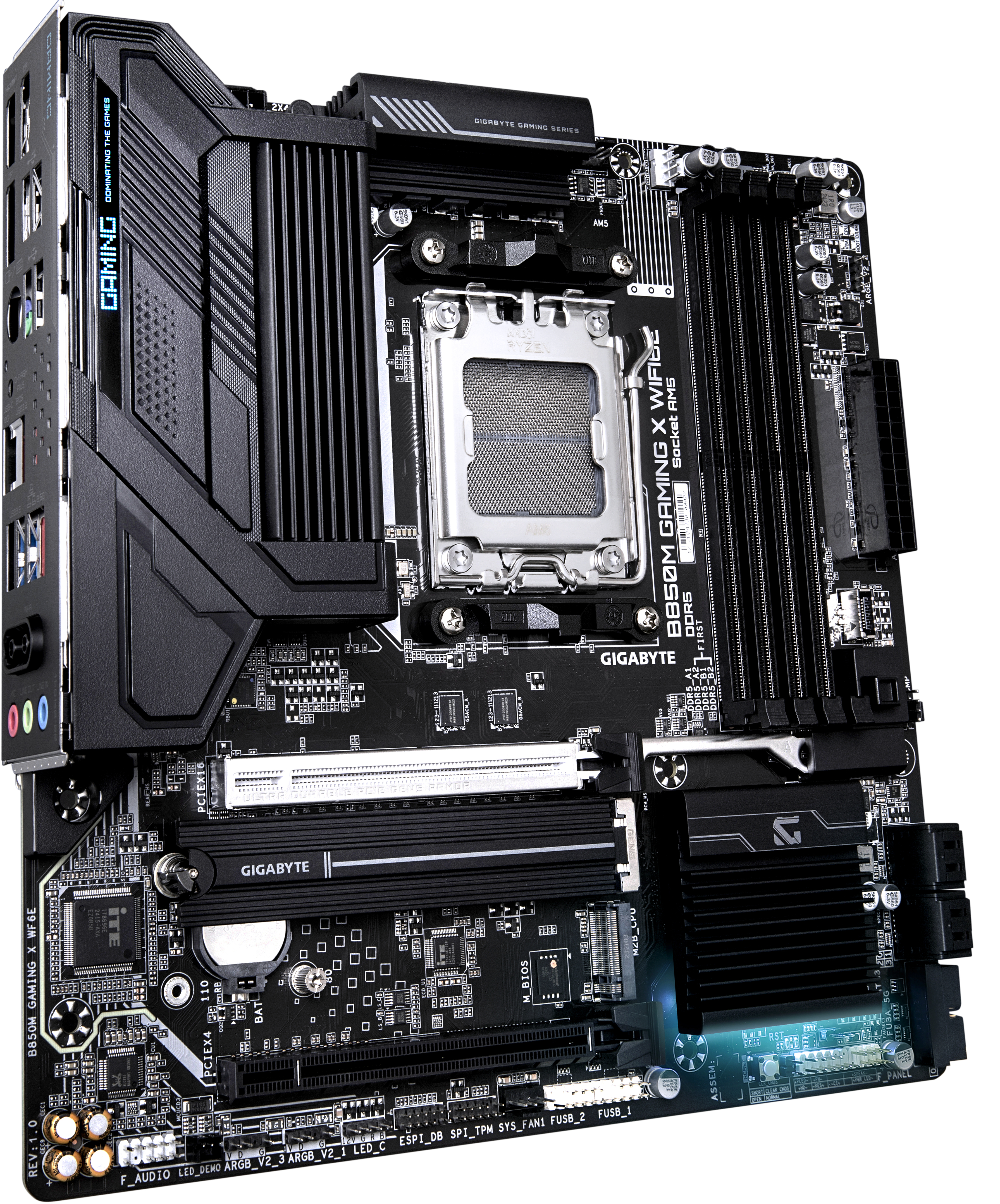 Gigabyte B850M GAMING X WF6E mATX Mainboard - AM5 - DDR5, Ansicht 3