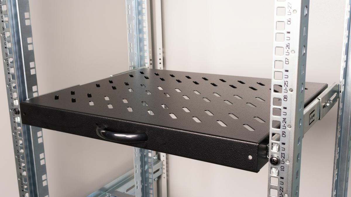 Equip EZVS-19-1-60-B - Rack-Schieberegal - 600 mm tief - Schrankmontage - Schwarz - 1U - 48.3 cm (19), Ansicht 4
