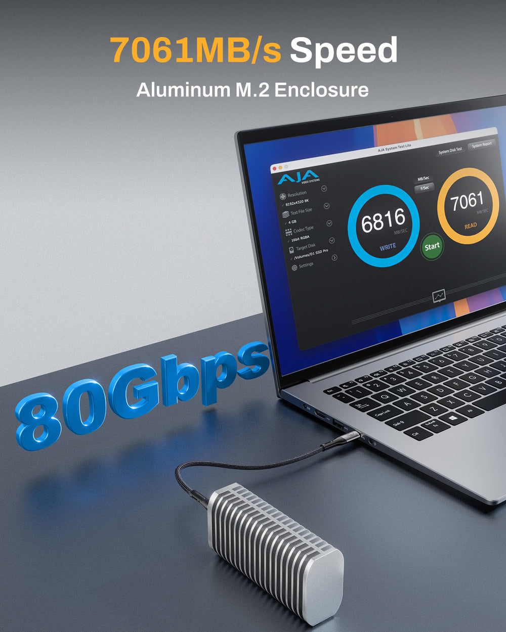 TerraMaster D1 SSD Pro 1bay M.2 SSD USB4.2 4 80Gbps, Ansicht 4