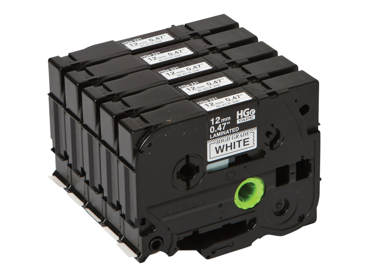 Brother HGE-231V5 - Schwarz auf Weiß - Rolle (1,2 cm x 8 m), Ansicht 4
