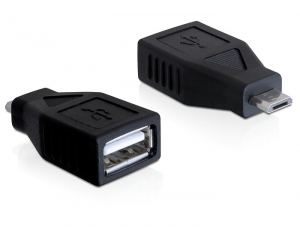 Delock 65296, USB 2.0-A, USB Micro-B, Schwarz