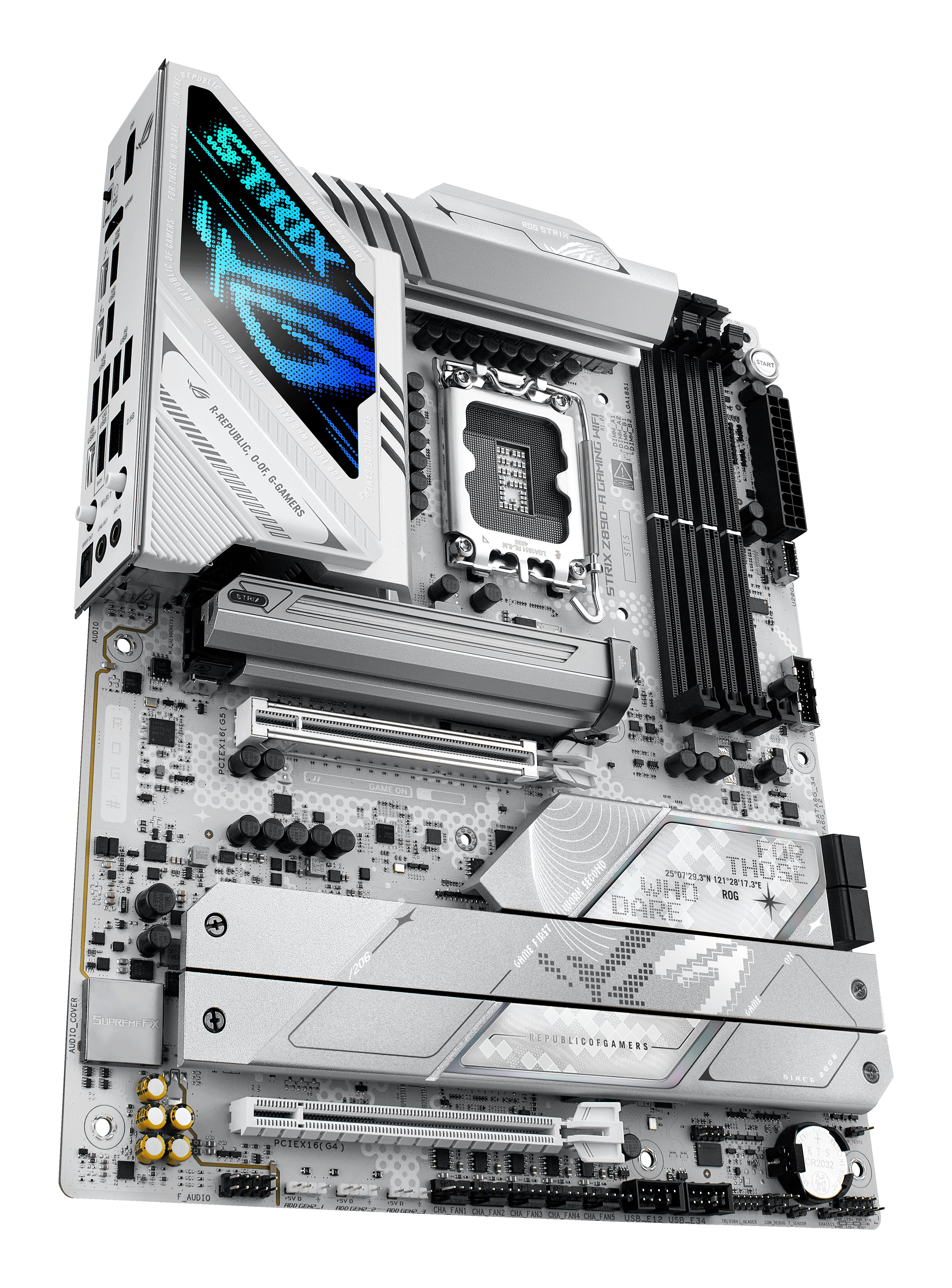 ASUS ROG STRIX Z890-A GAMING WIFI - Motherboard - ATX - LGA1851-Sockel - Z890 Chipsatz - USB-C 3.2 Gen 2x2, Ansicht 3