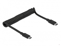 Delock USB 3.1 Gen 2 Coiled Cable Type-C male to Type-C male PD 3 A E-Marker