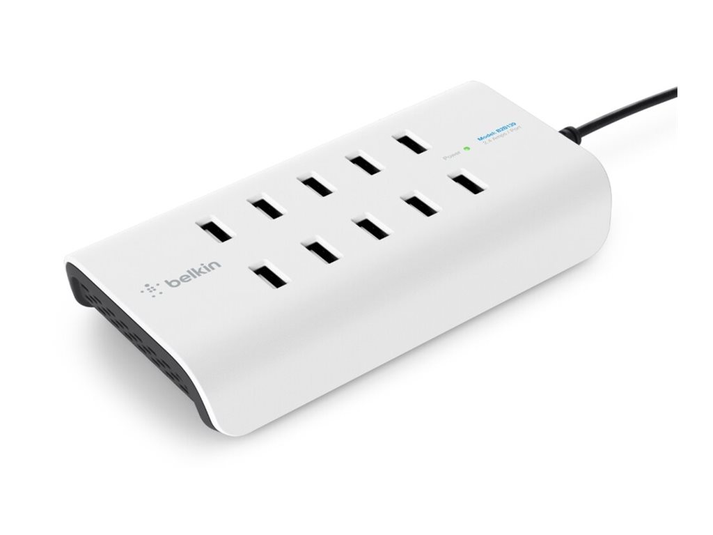 Belkin ROCKSTAR - Ladestation - 120 Watt - 10 Ausgabeanschlussstellen (10 x 4-poliger USB Typ A)
