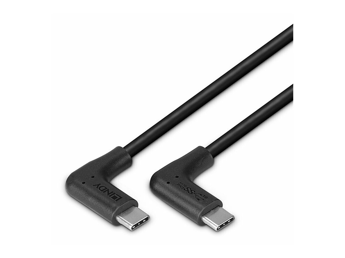 Lindy 1m USB 3.2 Typ C Kabel 2 x 90° gewinkelt - Kabel - Digital/Daten, Ansicht 3