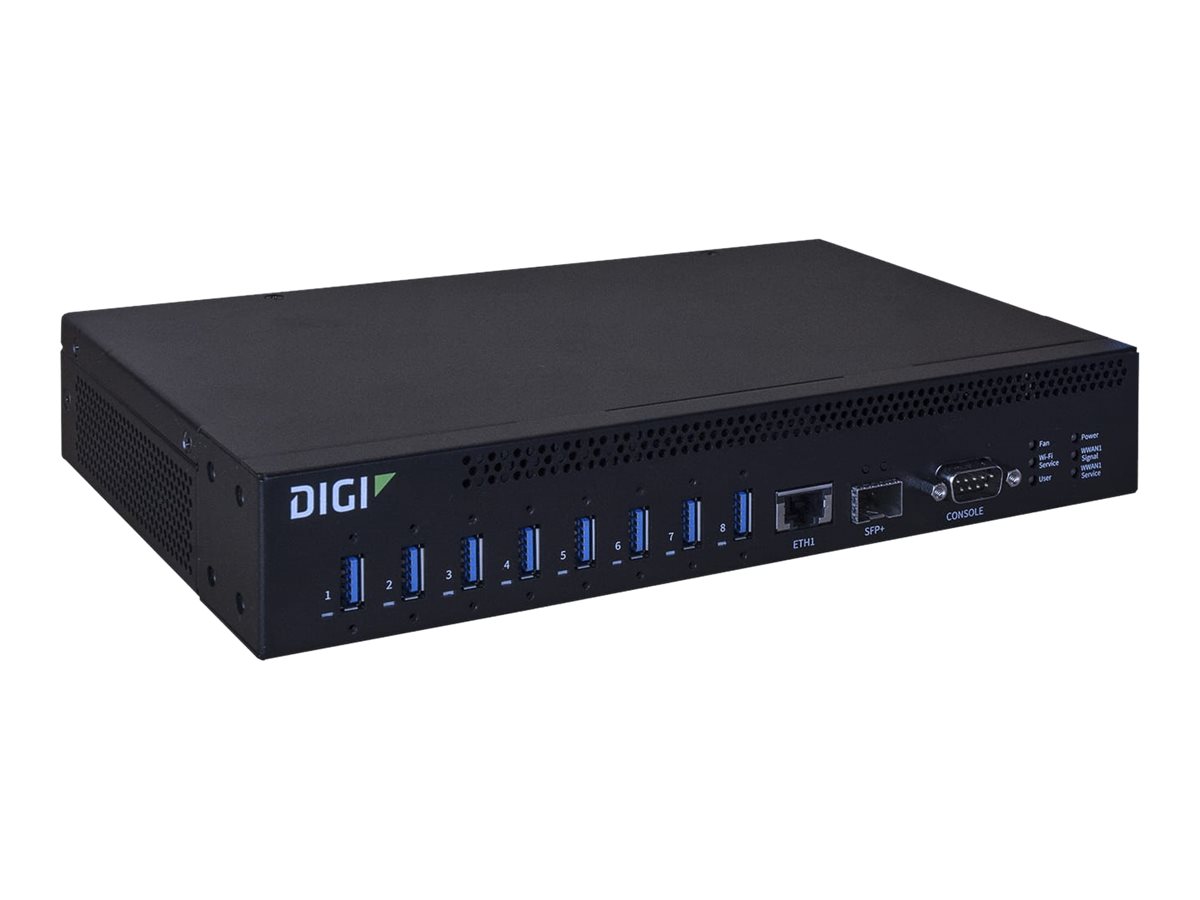 Digi International Digi AnywhereUSB 8 Plus - Hub - managed - 8 x USB 3.1 Gen 1 + 1 x 1 Gigabit / 10 Gigabit SFP+ +, Ansicht 3