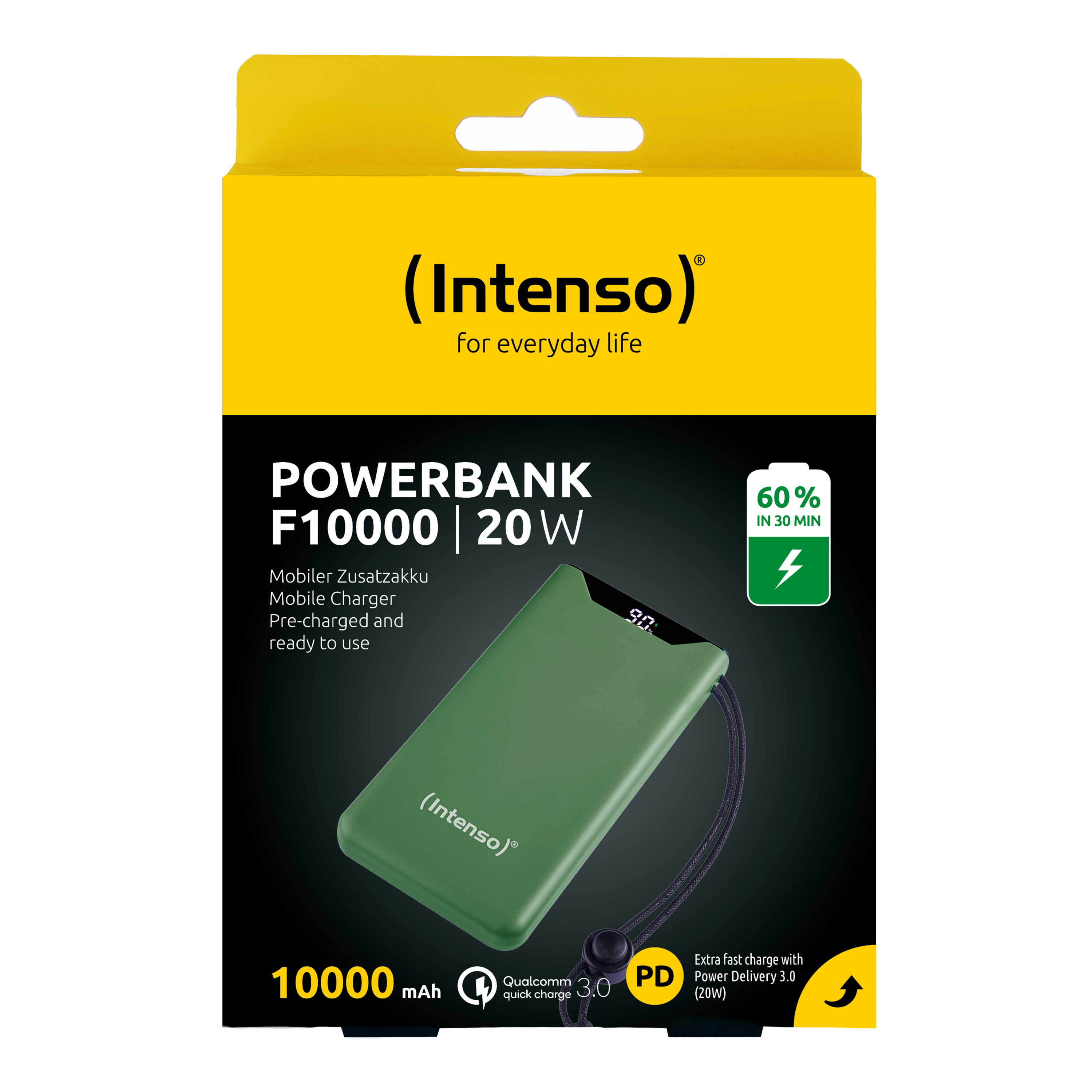 Intenso Powerbank F10000 Green gruen 10.000 mAh PD 3.0 Quick Charge 3.0, Ansicht 2