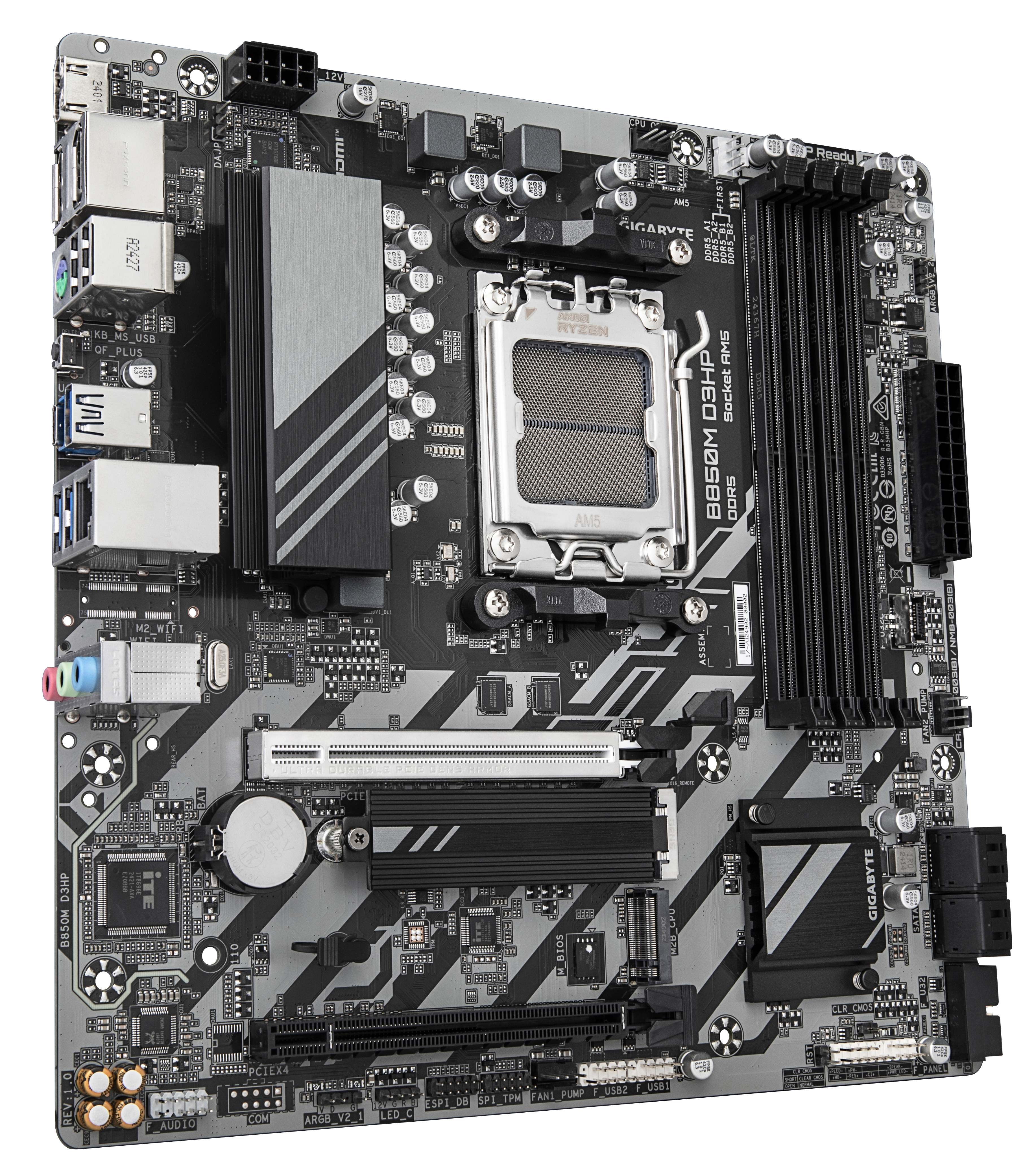 Gigabyte GIGA B850M D3HP AM5/DDR5/µATX - Mainboard - AMD Sockel AM5 (Ryzen Zen4), Ansicht 3