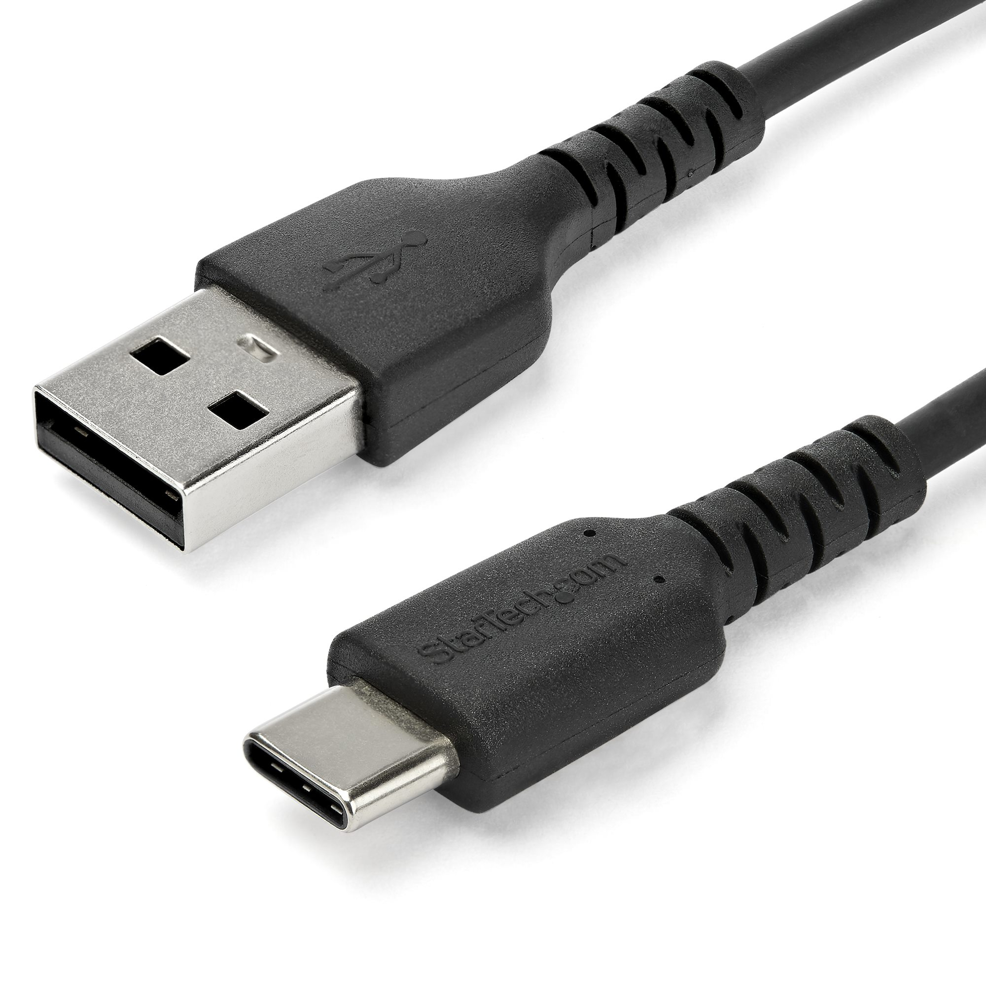 StarTech.com 1m USB-A auf USB-C Ladekabel - Dauerhaftes USB 2.0 auf USB Typ-C Datenübertragungs- und Schnellladekabel - Robuster TPE-Mantel Aramidfaser, M/M, 3A - Schwarz, 1 m, USB A, USB C, USB 2.0, 0,48 Gbit/s, Schwarz