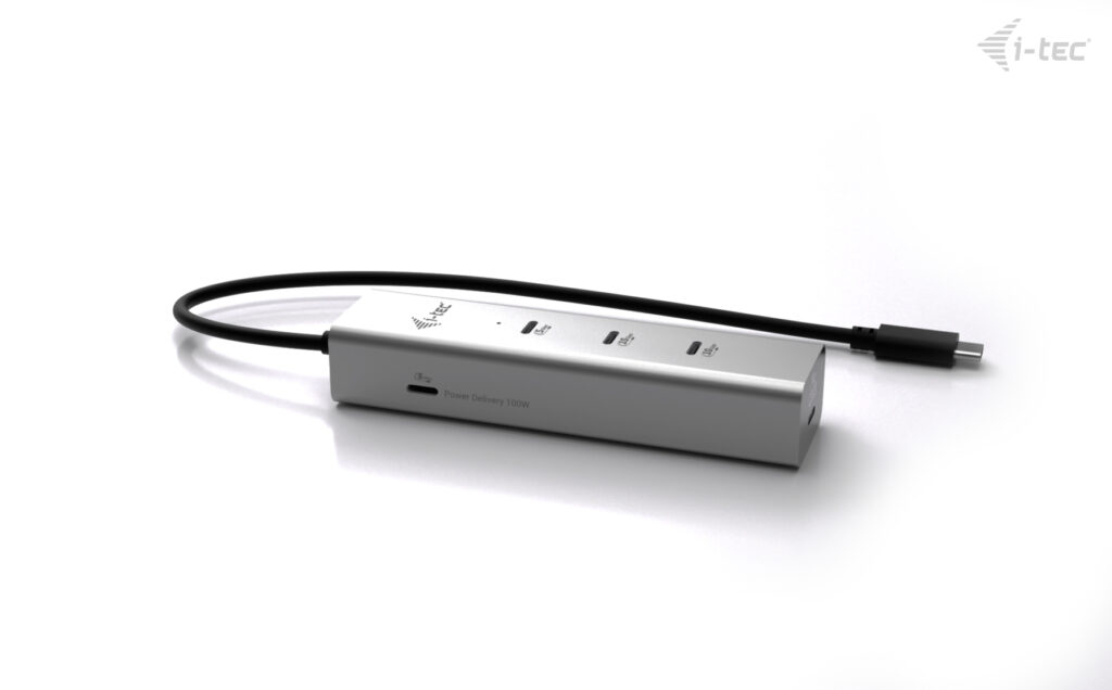 i-tec Hub - Metall, 8K Video, 85W - 1 x USB-C 3.2 Gen 1 + 1 x USB-C 3.2 Gen 1 (Spannungsversorgung), Ansicht 3