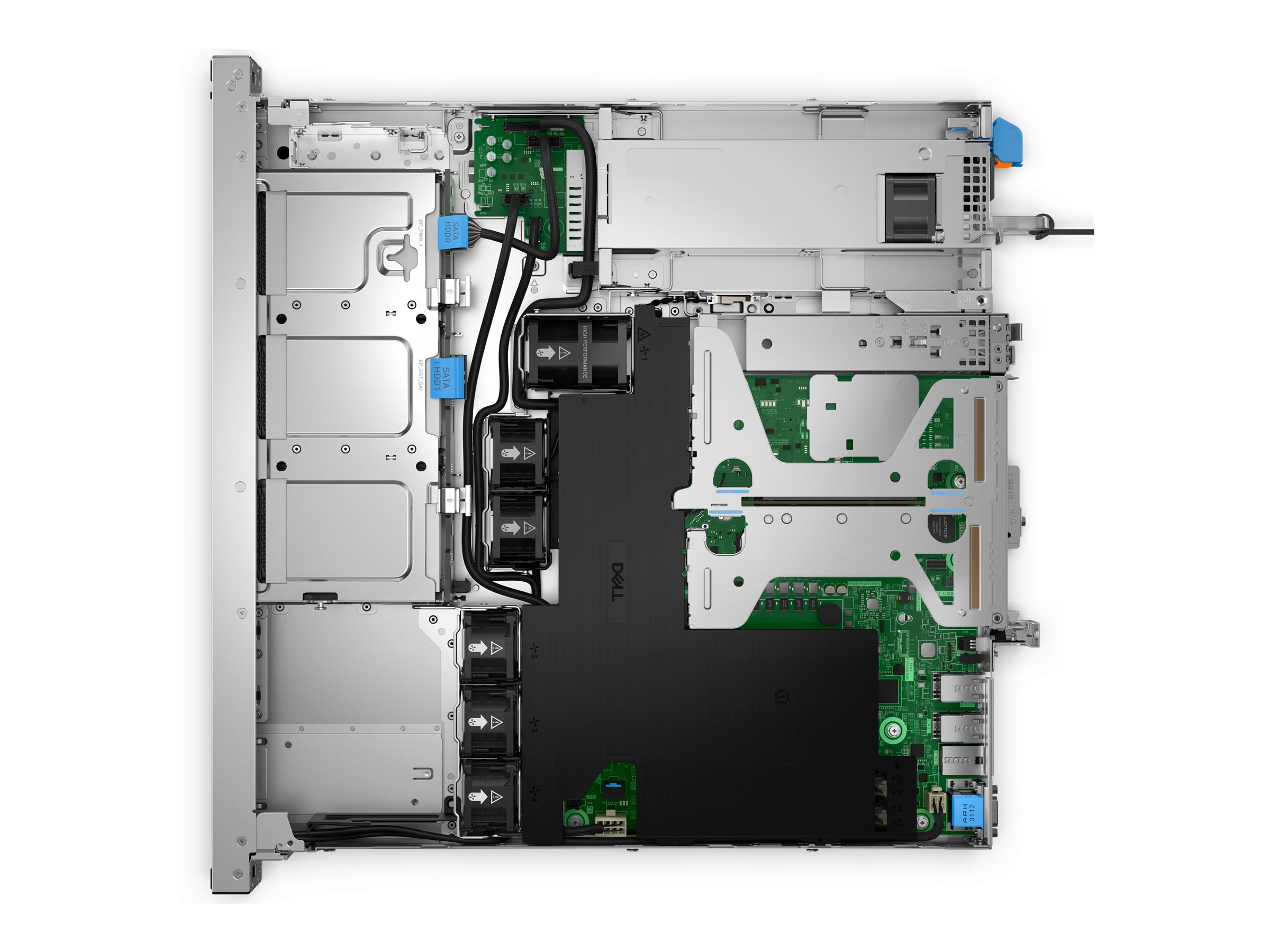 Dell PowerEdge R260 1U Rack-Server, Intel Xeon 6315P 2.8 GHz, 16 GB DDR5 RAM, 2.4 TB SAS Hot-Swap, Schwarz