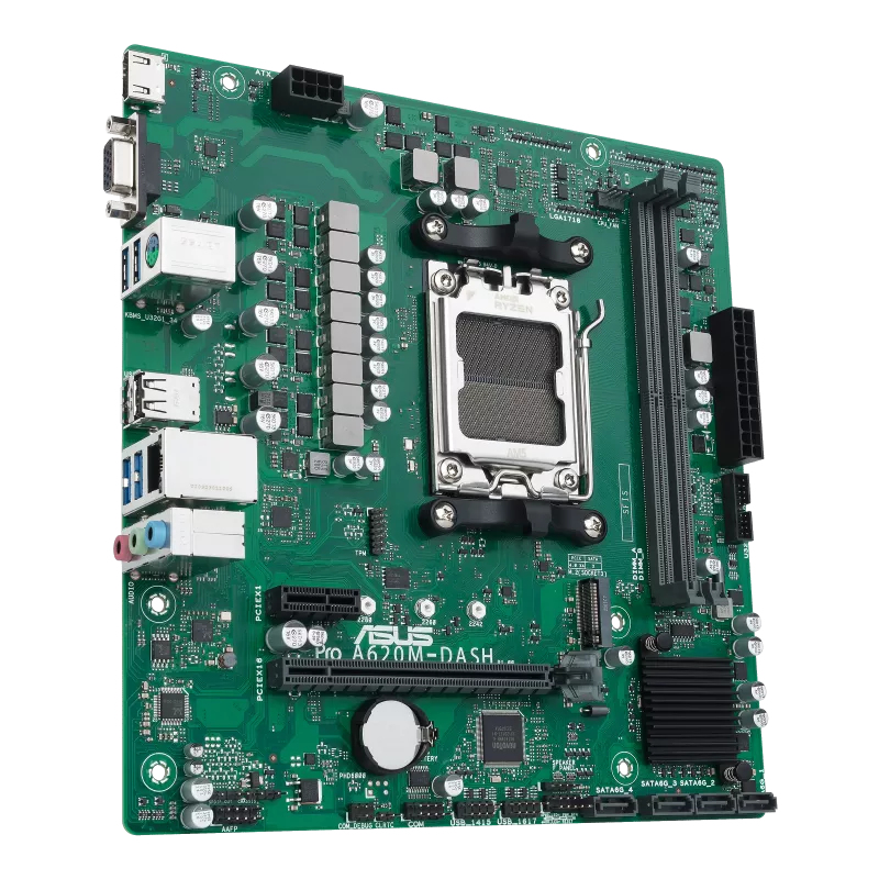 ASUS A620M-DASH-CSM - Motherboard - micro ATX - Socket AM5 - AMD A620 Chipsatz - USB 3.2 Gen 1 - Gigabit LAN, Ansicht 4
