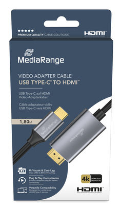 MEDIARANGE USB-C 3.2 Gen. auf HDMI Video-Adapterkabel - Digital/Daten - Digital/Display/Video, Ansicht 3