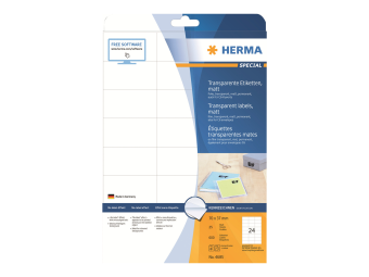 HERMA Special - Matt - permanent selbstklebend - durchsichtig - 70 x 37 mm 600 Etikett(en) (25 Bogen x 24)