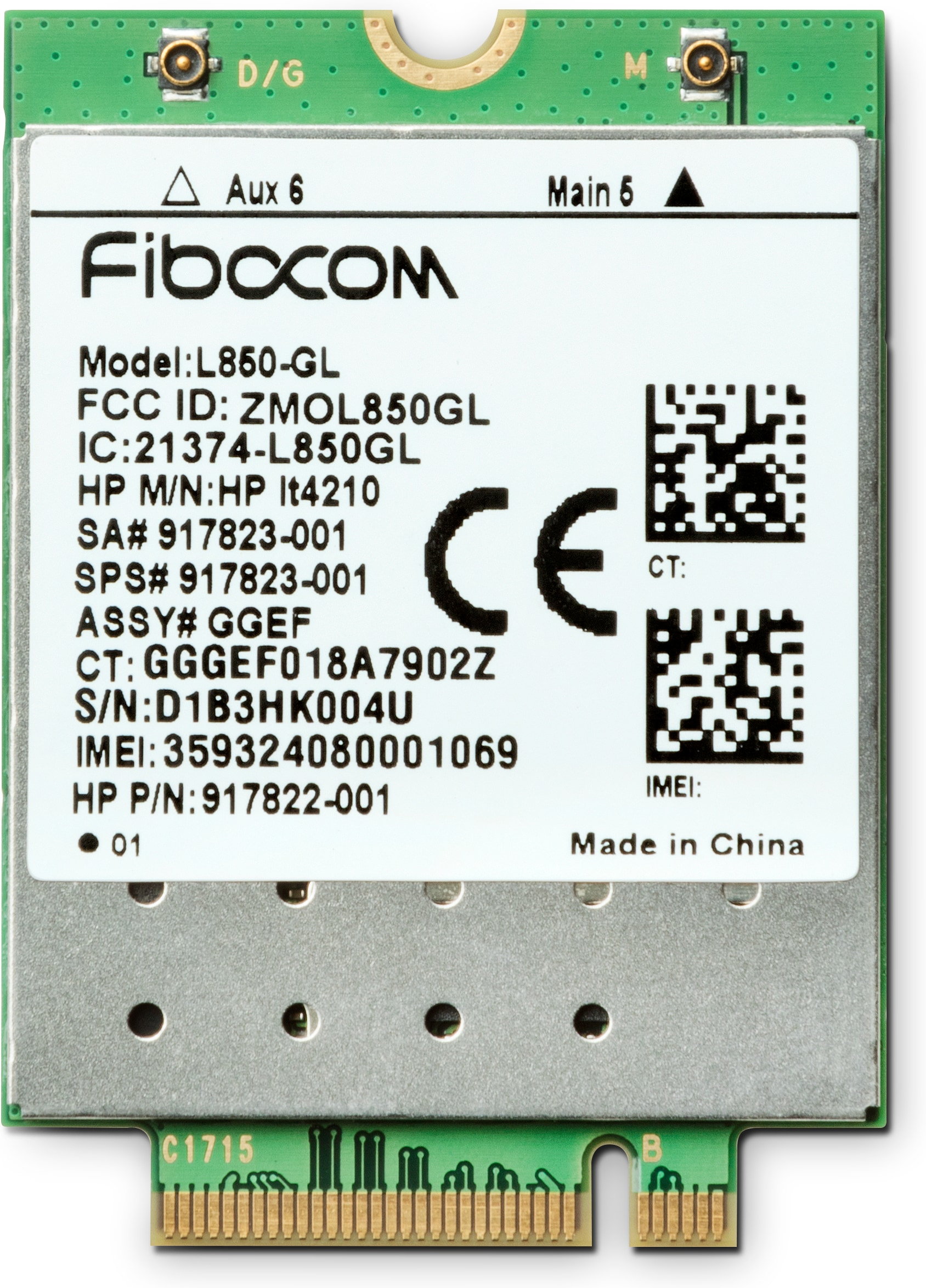 HP XMM 7360 - Drahtloses Mobilfunkmodem - 4G LTE - M.2 Card - 150 Mbps - für (for WWAN Ready configurations):, Ansicht 2
