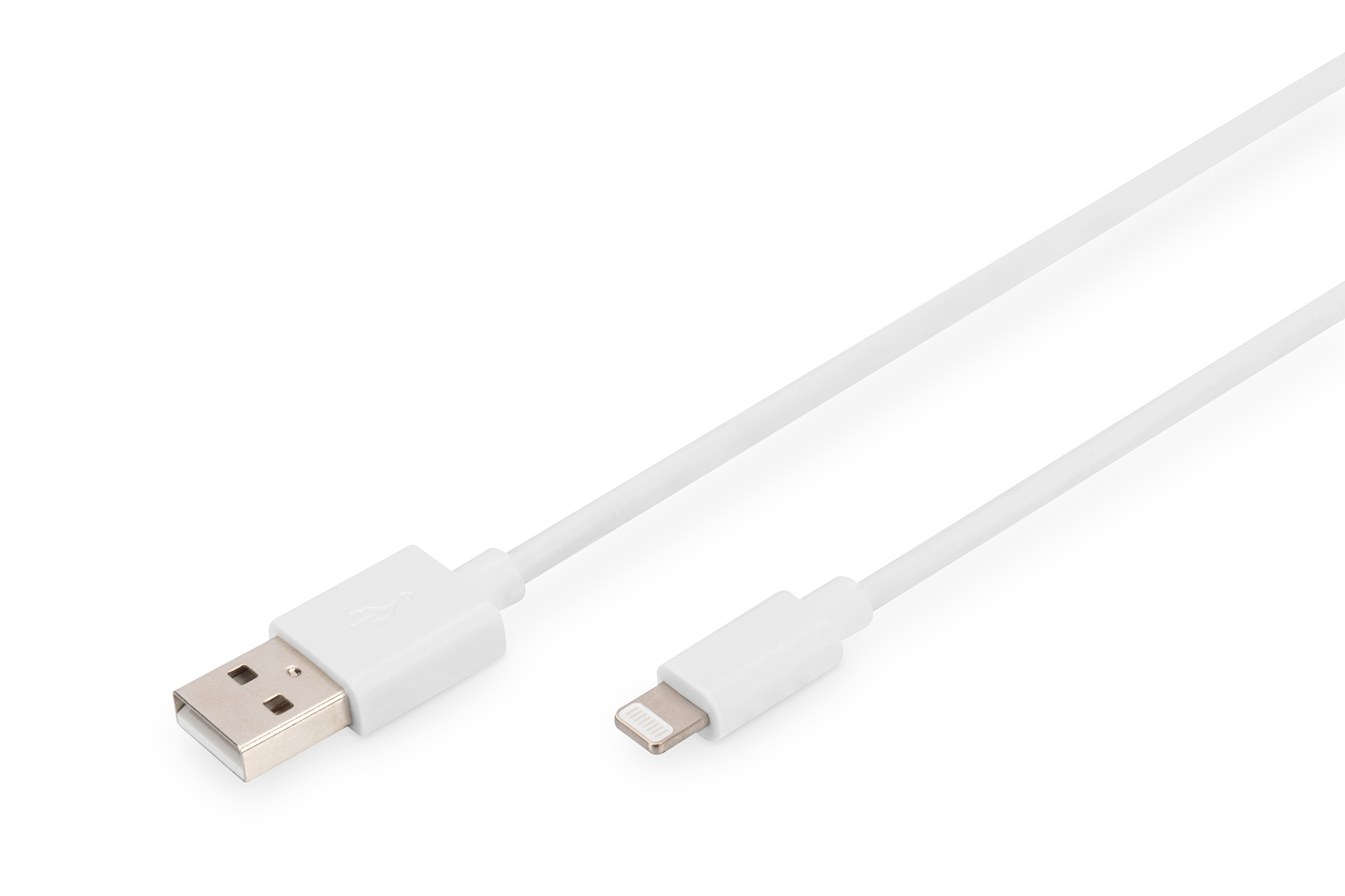 DIGITUS Lightning auf USB A Daten-/Ladekabel, MFI zertifiziert, 1 m, Lightning, USB A, Weiß, Gerade, Gerade