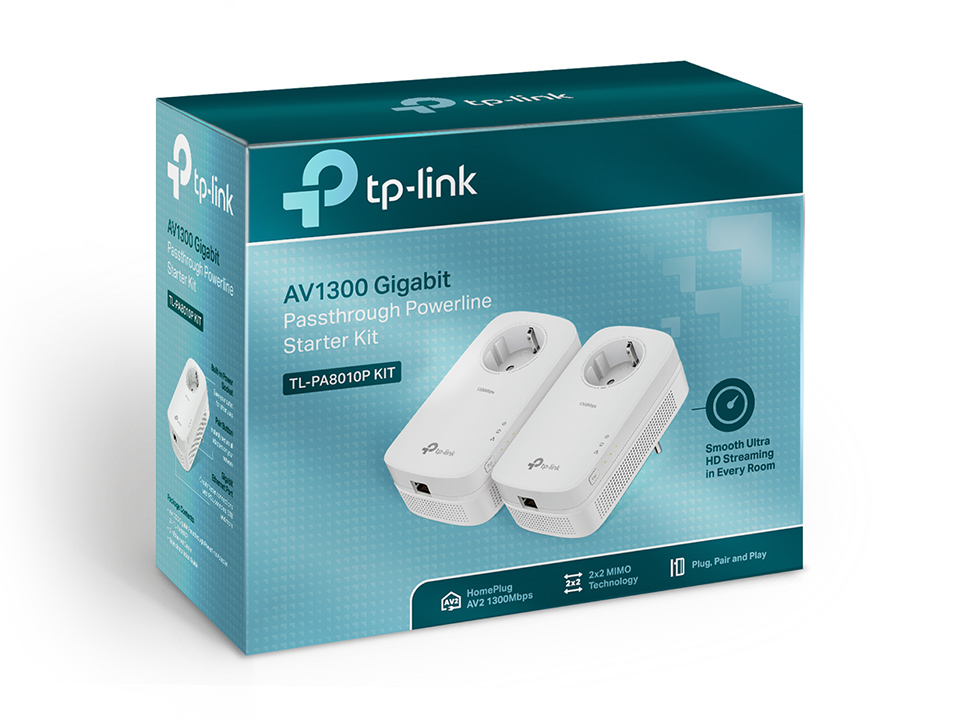 TP-LINK TL-PA8010P KIT - Starter Kit - Bridge - GigE, HomePlug AV (HPAV), Ansicht 3