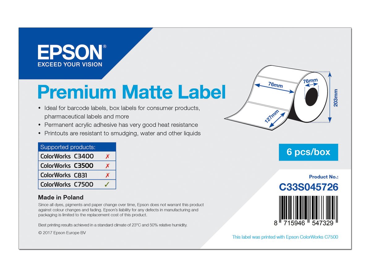 Epson PREMIUM MATTE LABEL 1 ROLLE (C33S045726)