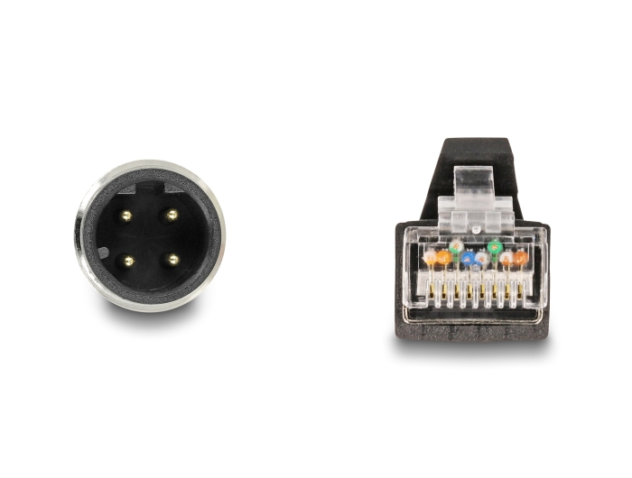 Delock Netzwerkkabel - M12 (4-polig) (M) zu RJ-45 (M), Ansicht 2