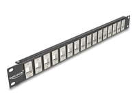 Delock 19? Keystone Patchpanel 16 Port 1 HE schwarz - Rackeinbau - 1U - Schwarz - Metall - 44 mm - 482 mm