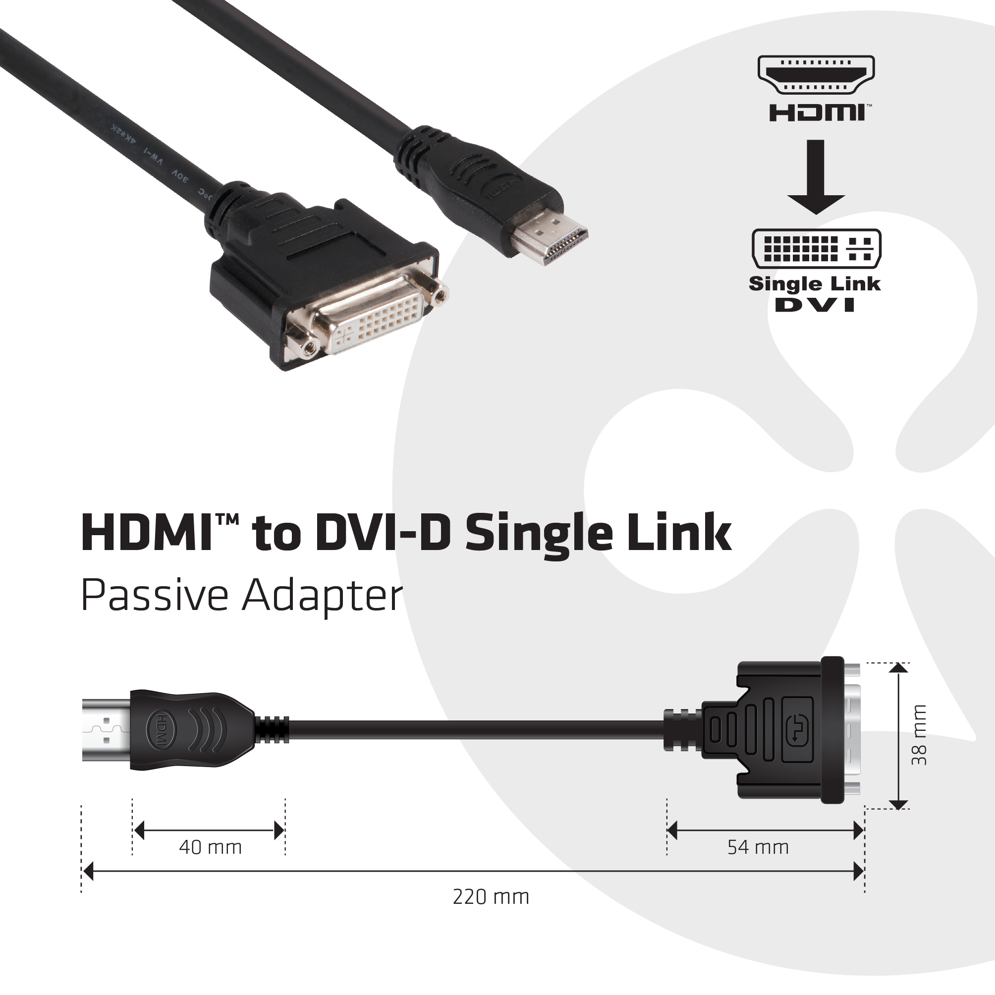 Club 3D Videoadapter - HDMI männlich zu DVI-I, Ansicht 2