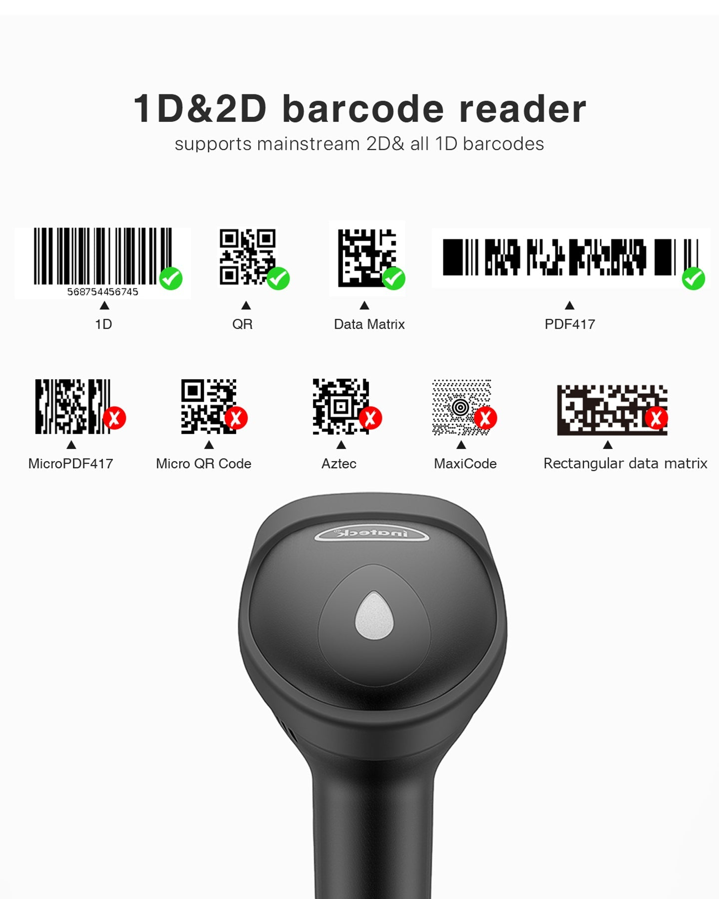 Inateck Barcodescanner 50 black[BCST-50_black] - Barcode-Scanner, Ansicht 2