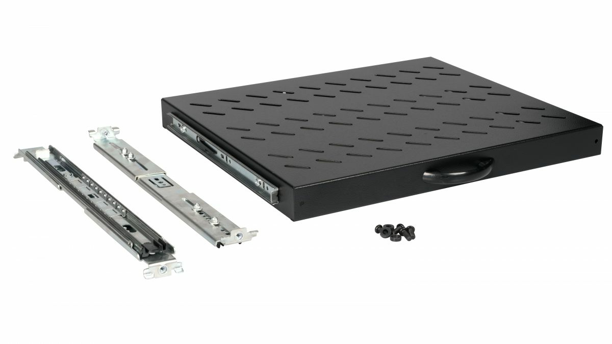 Equip EZVS-19-1-60-B - Rack-Schieberegal - 600 mm tief - Schrankmontage - Schwarz - 1U - 48.3 cm (19), Ansicht 3