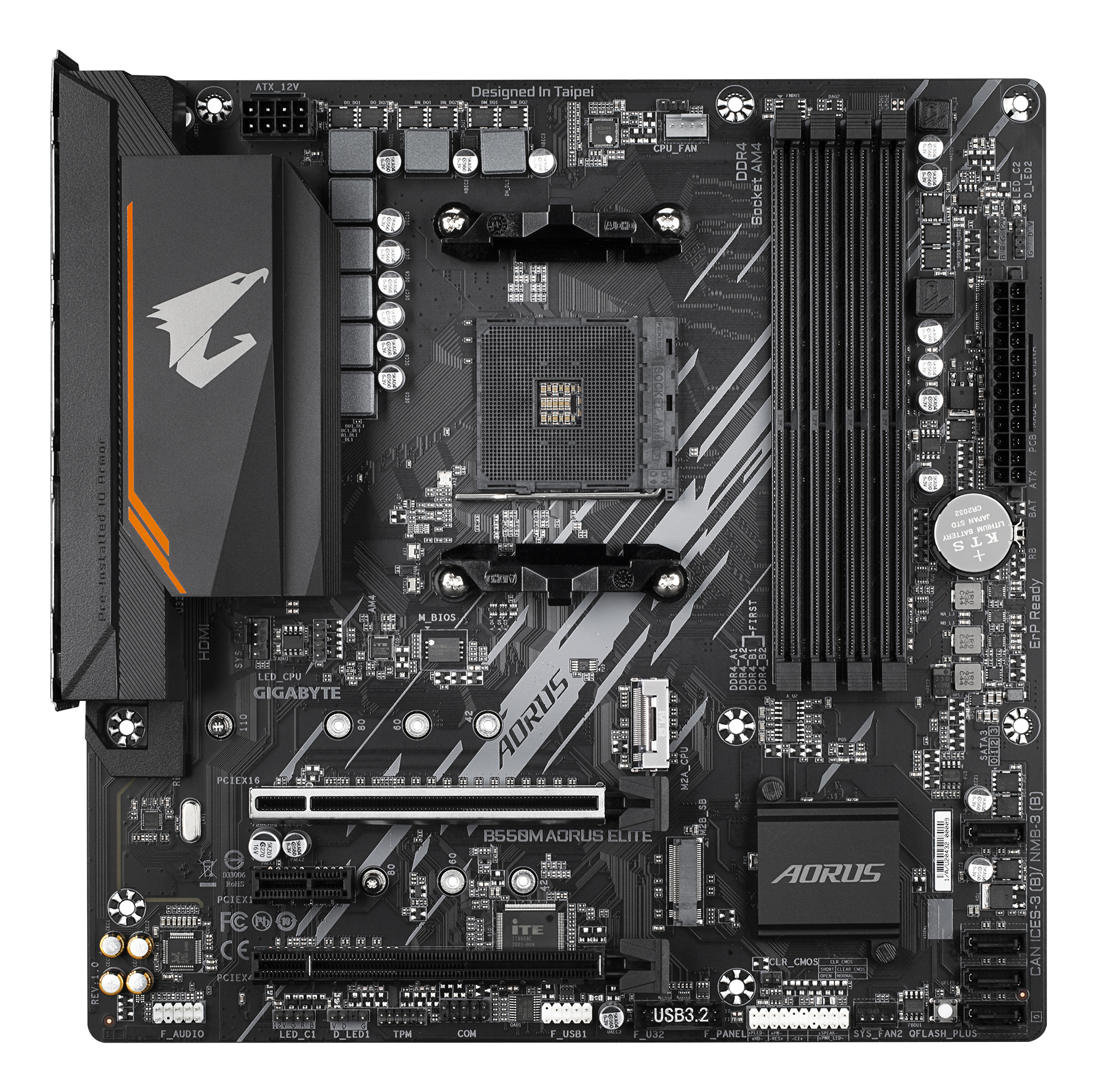Gigabyte B550M AORUS ELITE - 1.0 - Motherboard - micro ATX - Socket AM4 - AMD B550 Chipsatz, Ansicht 2