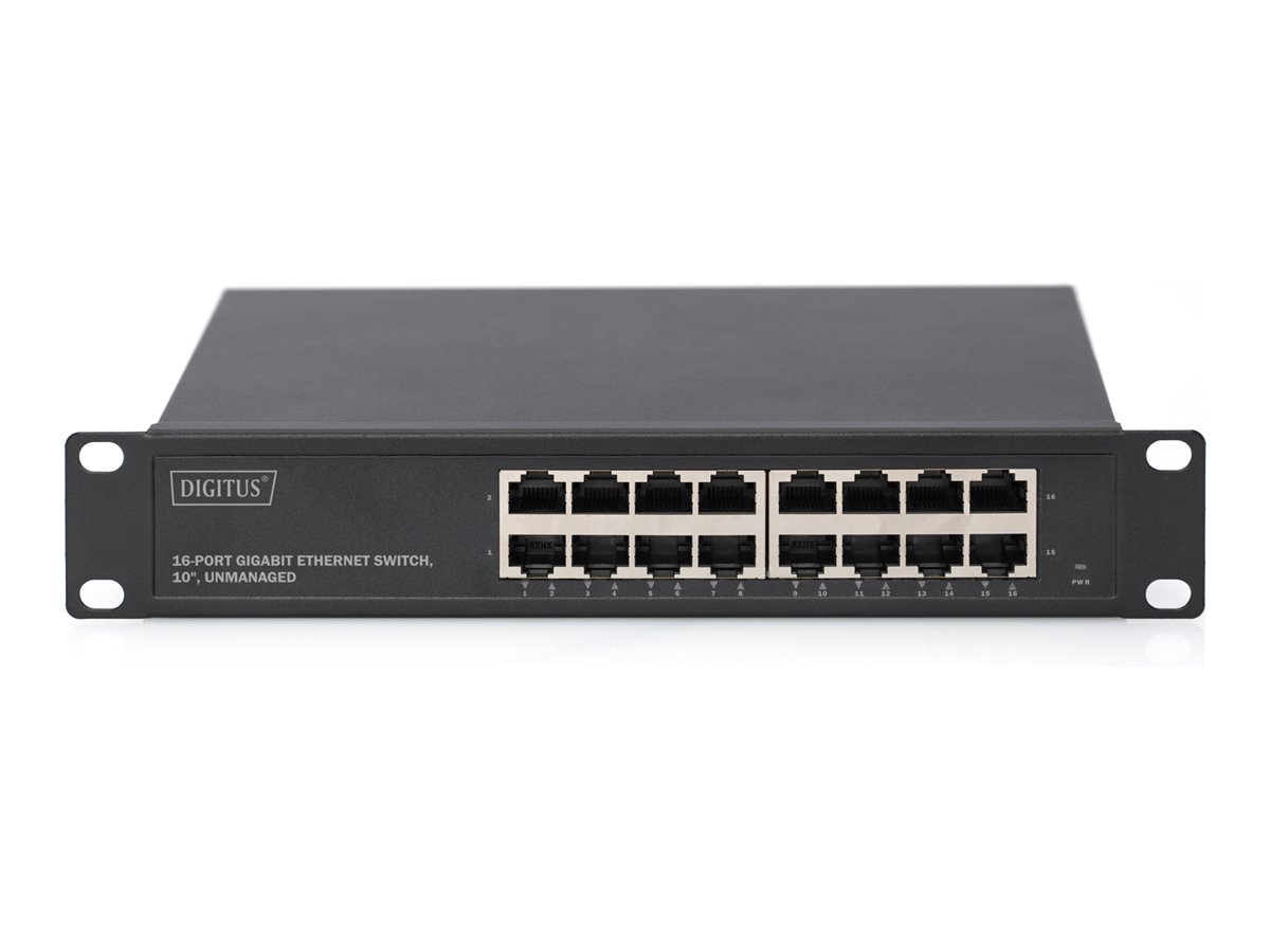 DIGITUS 10" Gigabit Ethernet Switch, 16-Port, Unmanaged