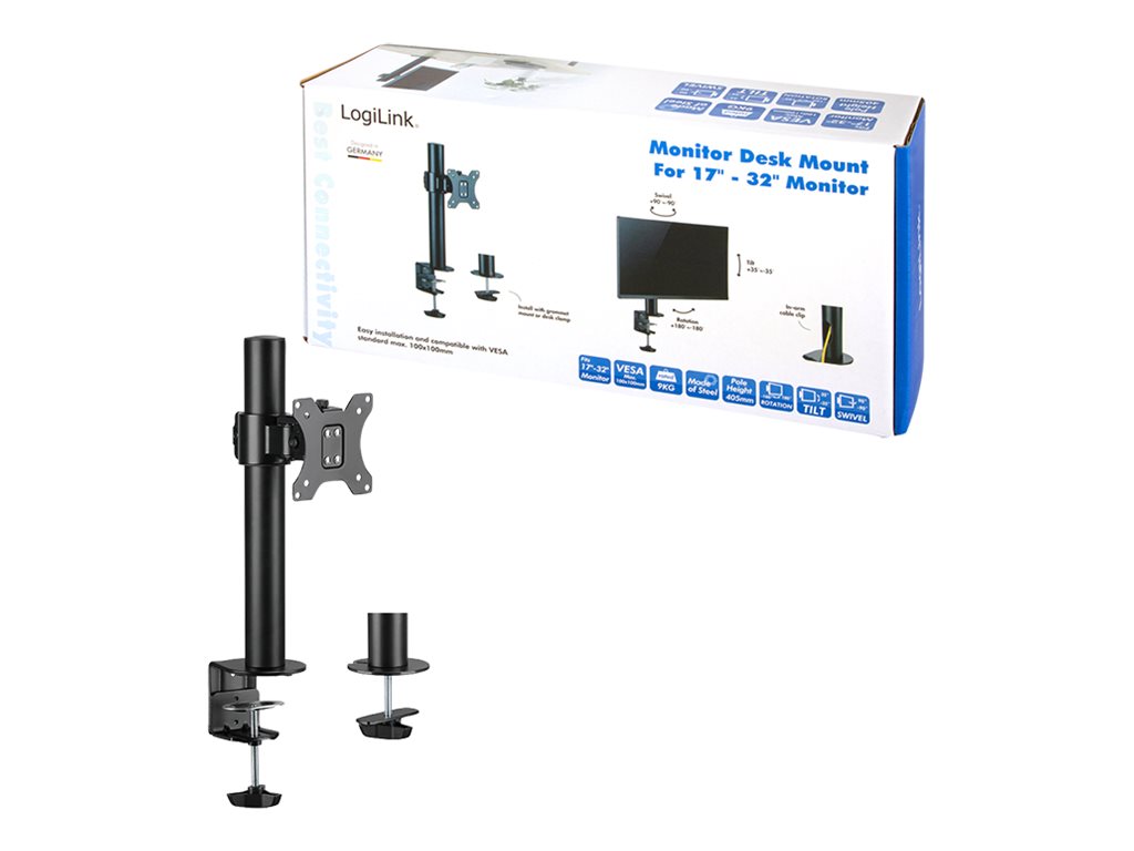 LogiLink Befestigungskit - für LCD-Display - Stahl - Schwarz - Bildschirmgröße: 43.2-81.3 cm (17"-32")