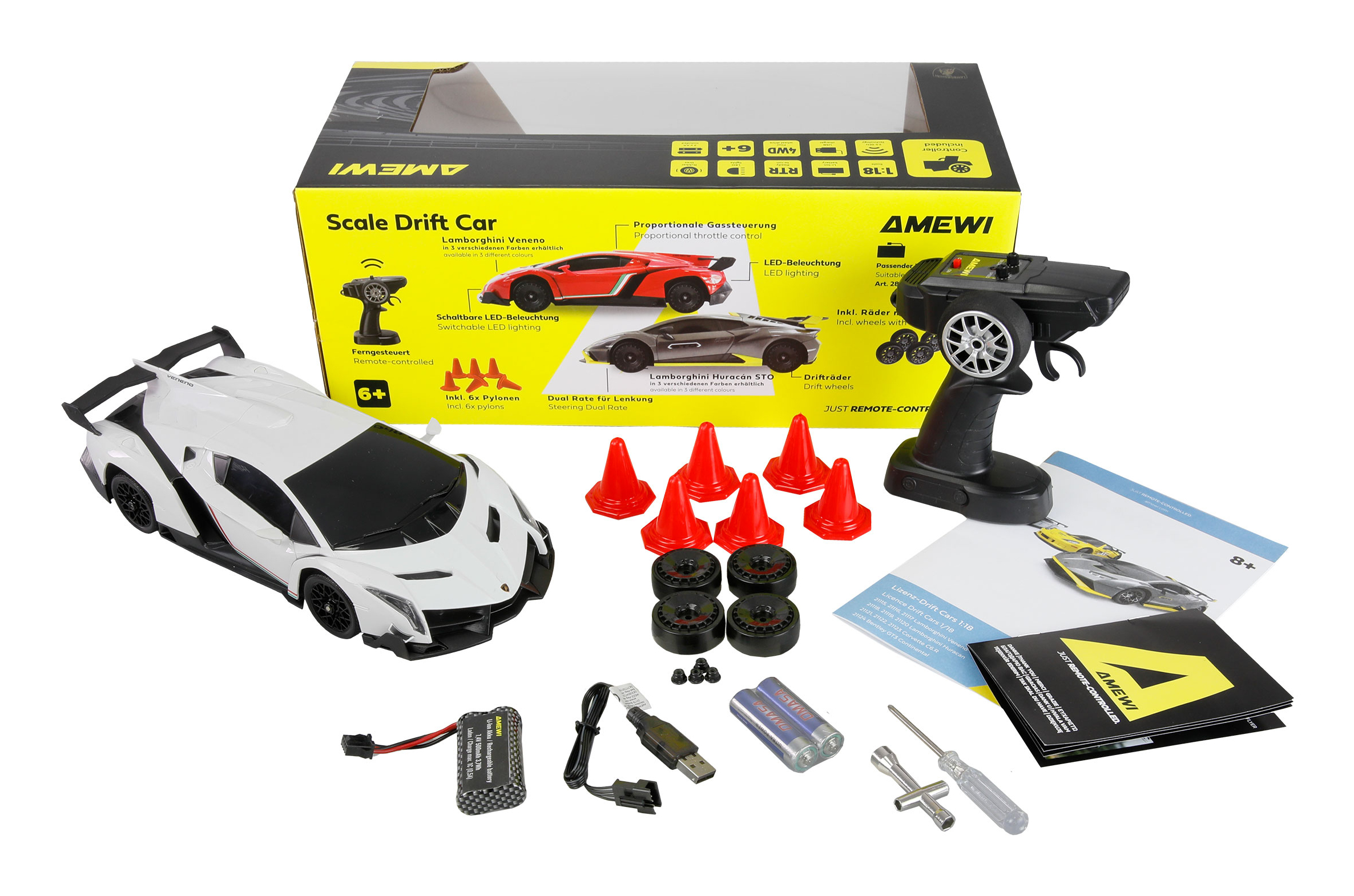 Amewi RC Drift Lamborghini Veneno weiß, Ansicht 4