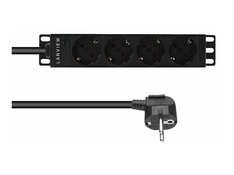 Lanview 10´´ 4-way Schuko outlets with 2-meter 3G1.5mm2 cable, Ansicht 3