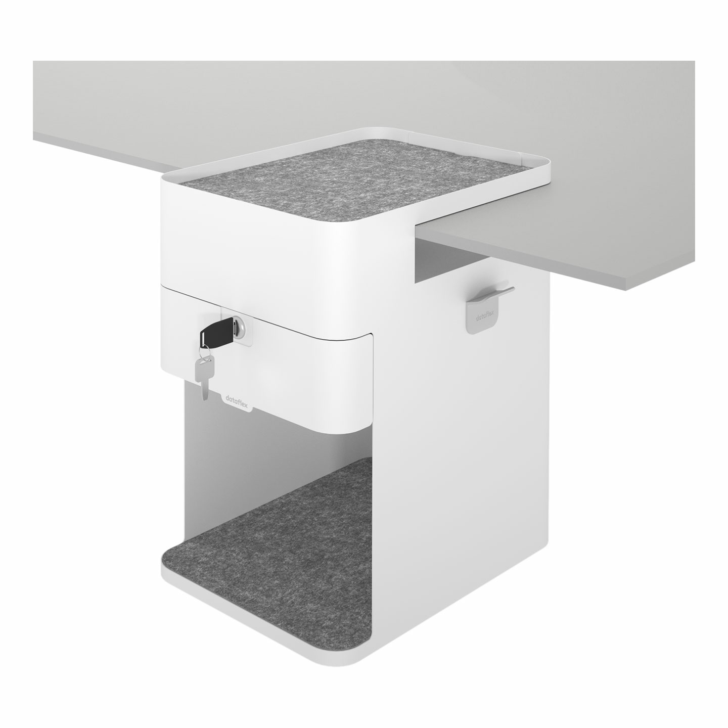 Dataflex Bento 500, 1 Schublade(n), Stahl, Weiß, 1 Stück(e), 361 mm, 254 mm, Ansicht 4