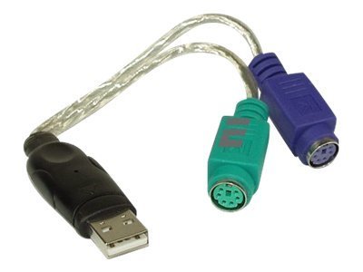 InLine USB auf PS/2 Konverter USB Stecker an 2x PS/2 Buchse fuer Maus und Tastatur