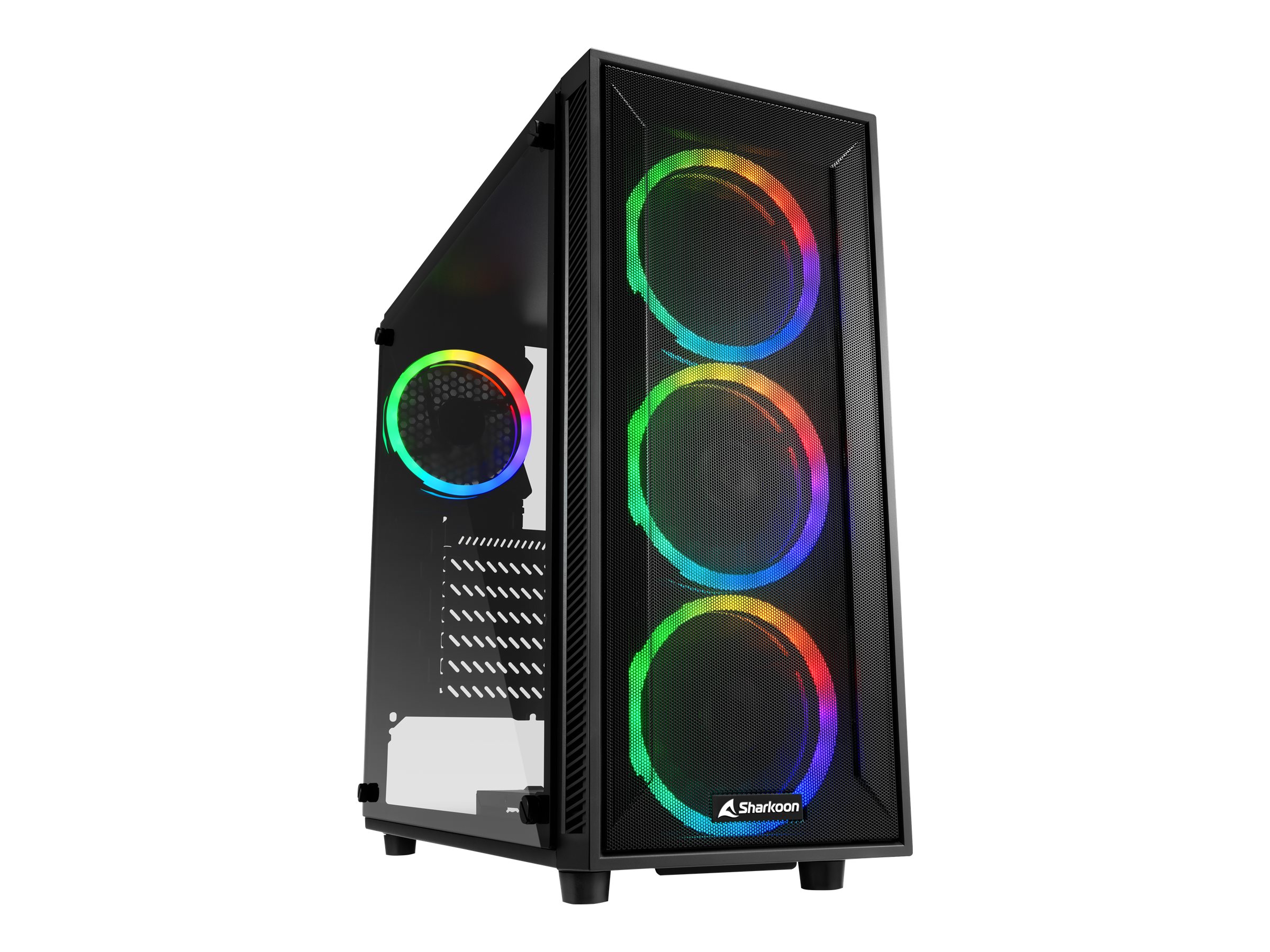 Sharkoon TG4M RGB - ATX case - Erweitertes ATX - Seitenteil mit Fenster (gehärtetes Glas)