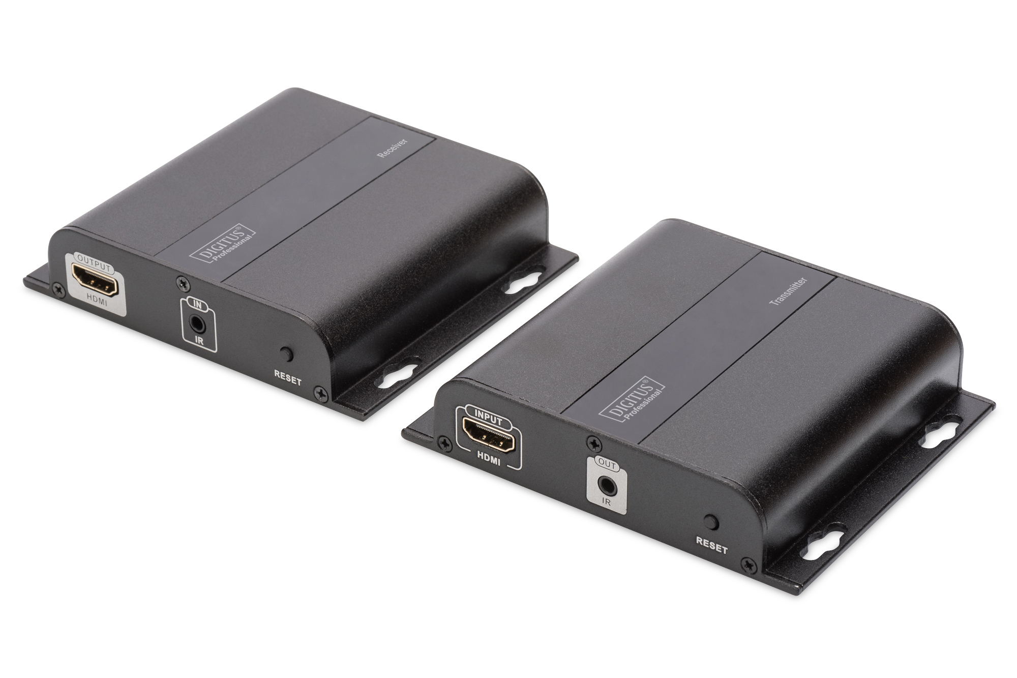 DIGITUS 4K HDMI Extender über CAT / IP (Set), 3840 x 2160 Pixel, AV-Sender &amp; -Empfänger, 120 m, Kabelgebunden, 3D, HDCP