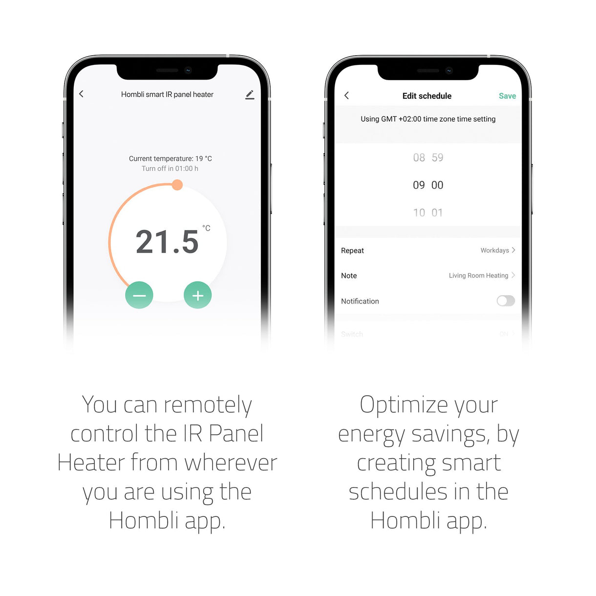 Hombli smartes Infrarot Heizpanel 350W, Ansicht 3