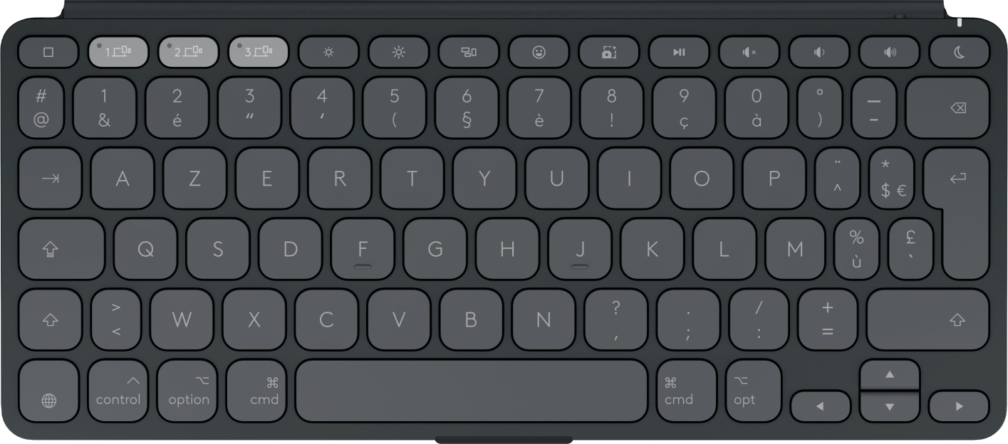 Logitech Keys-To-Go 2 for iPad - Tastatur - built-in cover - Bluetooth LE - Graphite - TL: Französisch, AZERTY, Ansicht 2