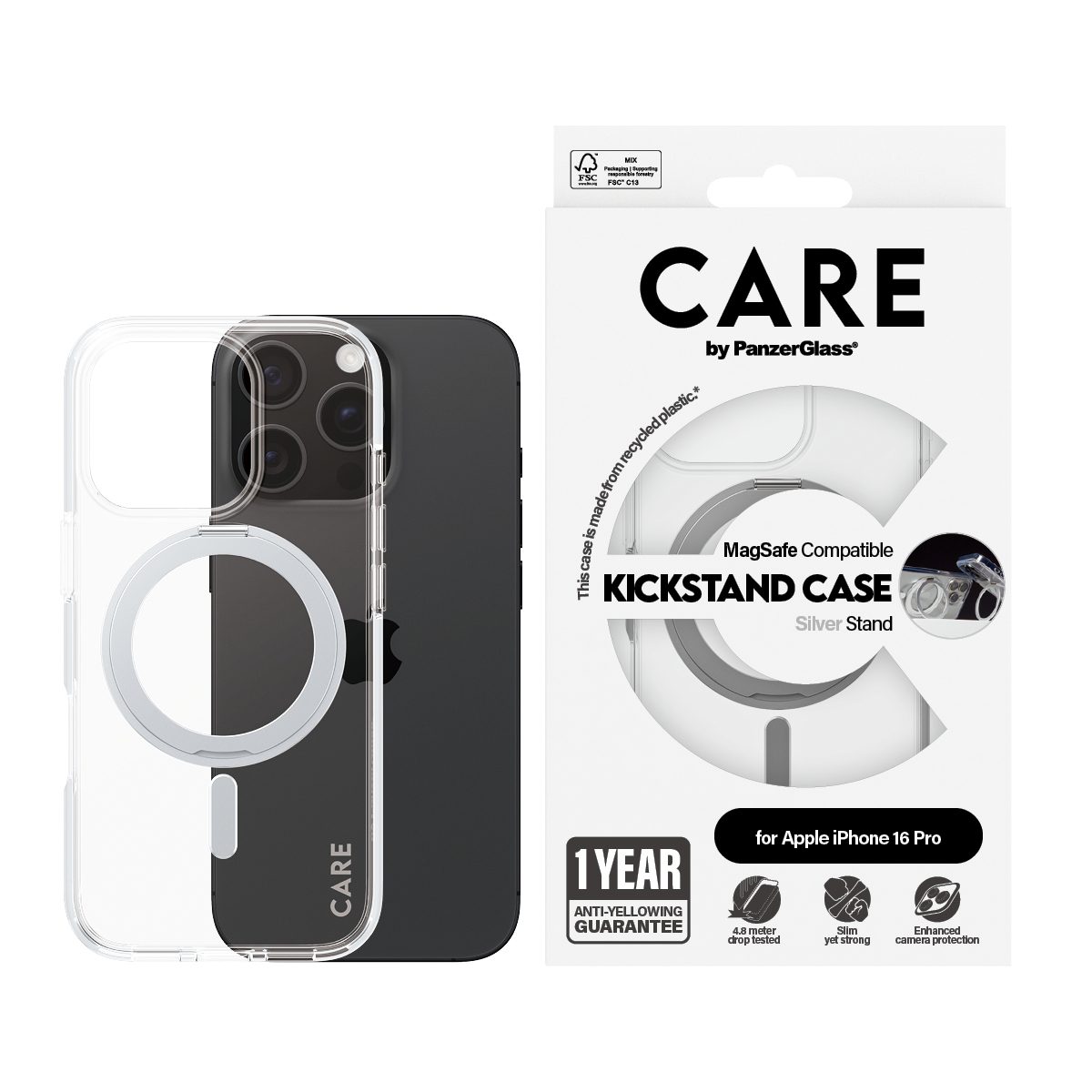 PanzerGlass CARE by PanzerGlass - Hintere Abdeckung für Mobiltelefon - mit Ständer - kompatibel mit MagSafe, Ansicht 3