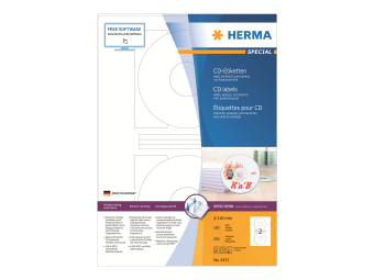 HERMA Special - Papier - matt - permanent selbstklebend - weiß - 116 mm rund 200 Etikett(en) (100 Bogen x 2)