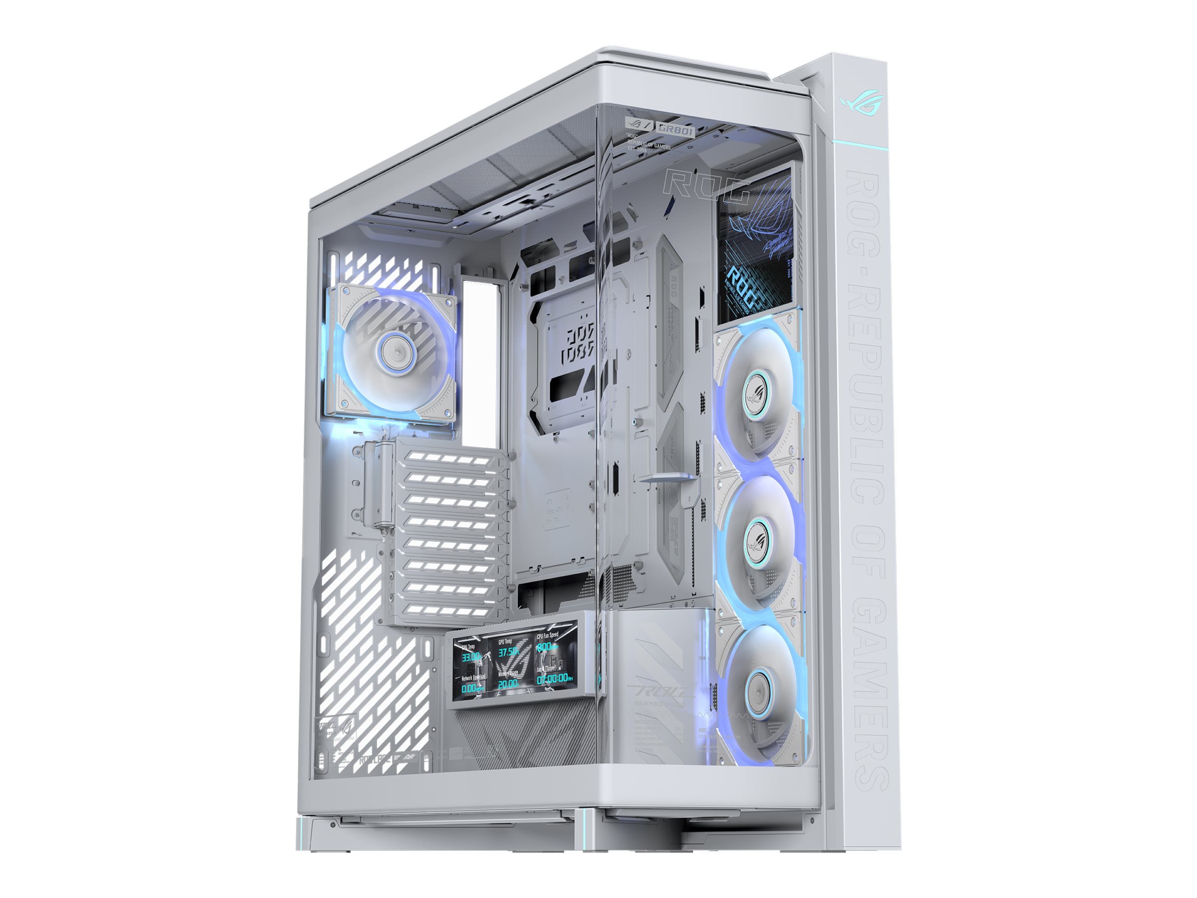 ASUS ROG Cronox ARGB - White Edition - mid tower Gaming - E-ATX - Seitenteil mit Fenster (gehärtetes Glas)