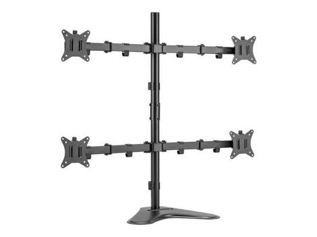 Equip Befestigungskit (Montagearm für Vierfach-Bildschirm) - neigbar - für 4 LCD-Anzeigen - Kunststoff, Metall - Schwarz - Bildschirmgröße: 43.2-81.3 cm (17"-32")