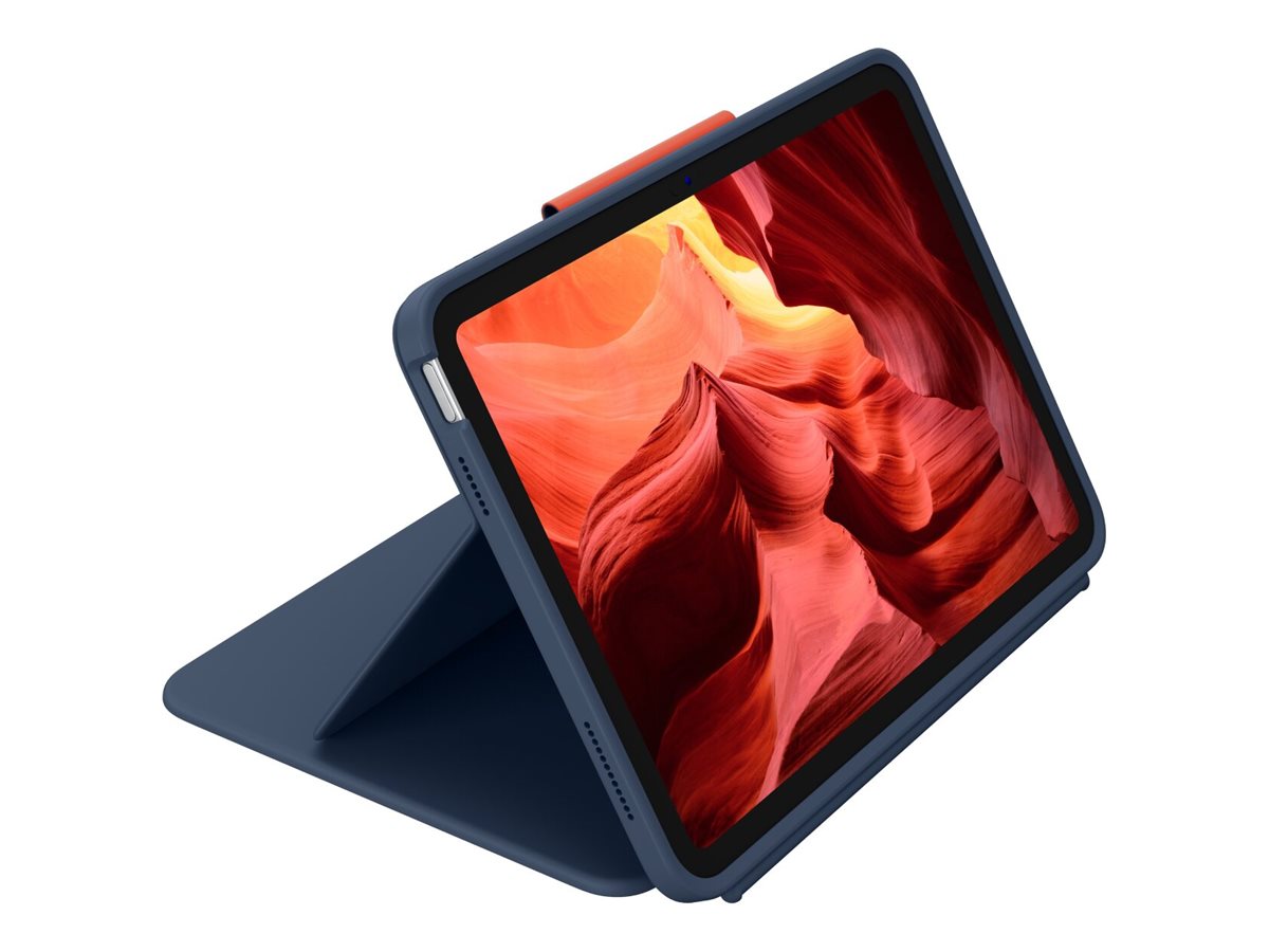 Logitech Rugged Combo 4 - Tastatur und Foliohülle - Classic Blue - für Apple 10.9-inch iPad  - TL: Französisch, AZERTY, Ansicht 2